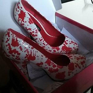 Blood splatter platform heels